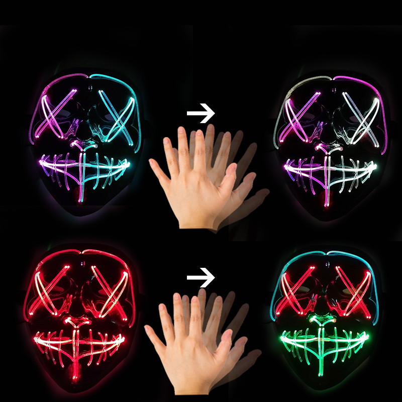 Led Purge Mask Halloween - 제스처 컨트롤 LED 마스크 발광 할로윈
