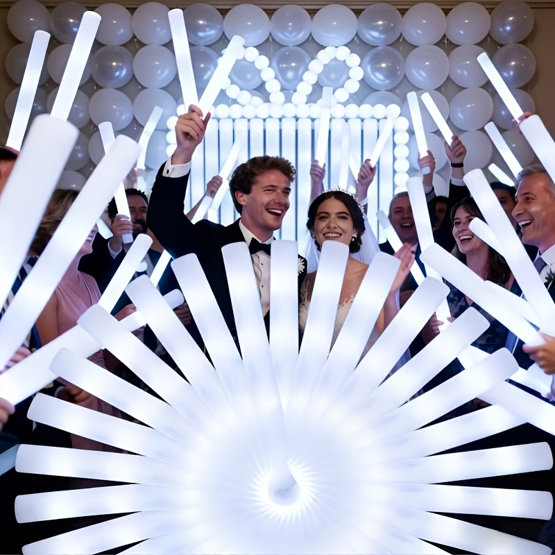 Flashing Led Foam Sticks Party - 30개 LED 화이트 폼 글로우 스틱
