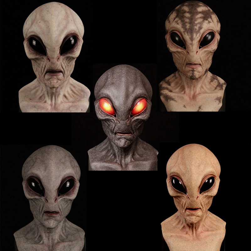 Latex Alien Mask Realistic - 1개, 외계인 마스크 - 할로윈, 카니발,