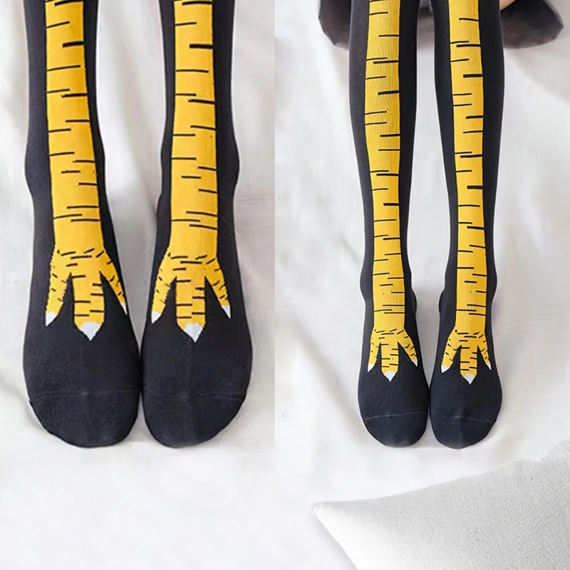 1/2/5켤레 여성용 니하이 양말 트렌디한 만화풍 재미 - Funny Chicken Leg Socks 리뷰 및 가격