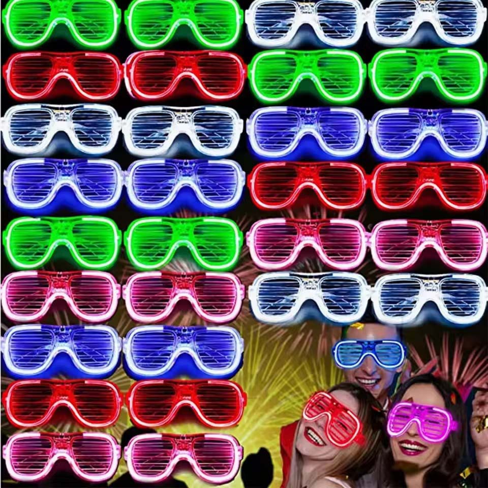 5-50개 LED 라이트업 안경 세트 5가지 색상 야광 - Glow In The Dark Party Glasses 리뷰 및 가격