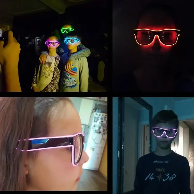 네온 LED 발광 선글라스 화려한 EL 와이어 라이트업 - Glow In The Dark Party Glasses 리뷰 및 가격