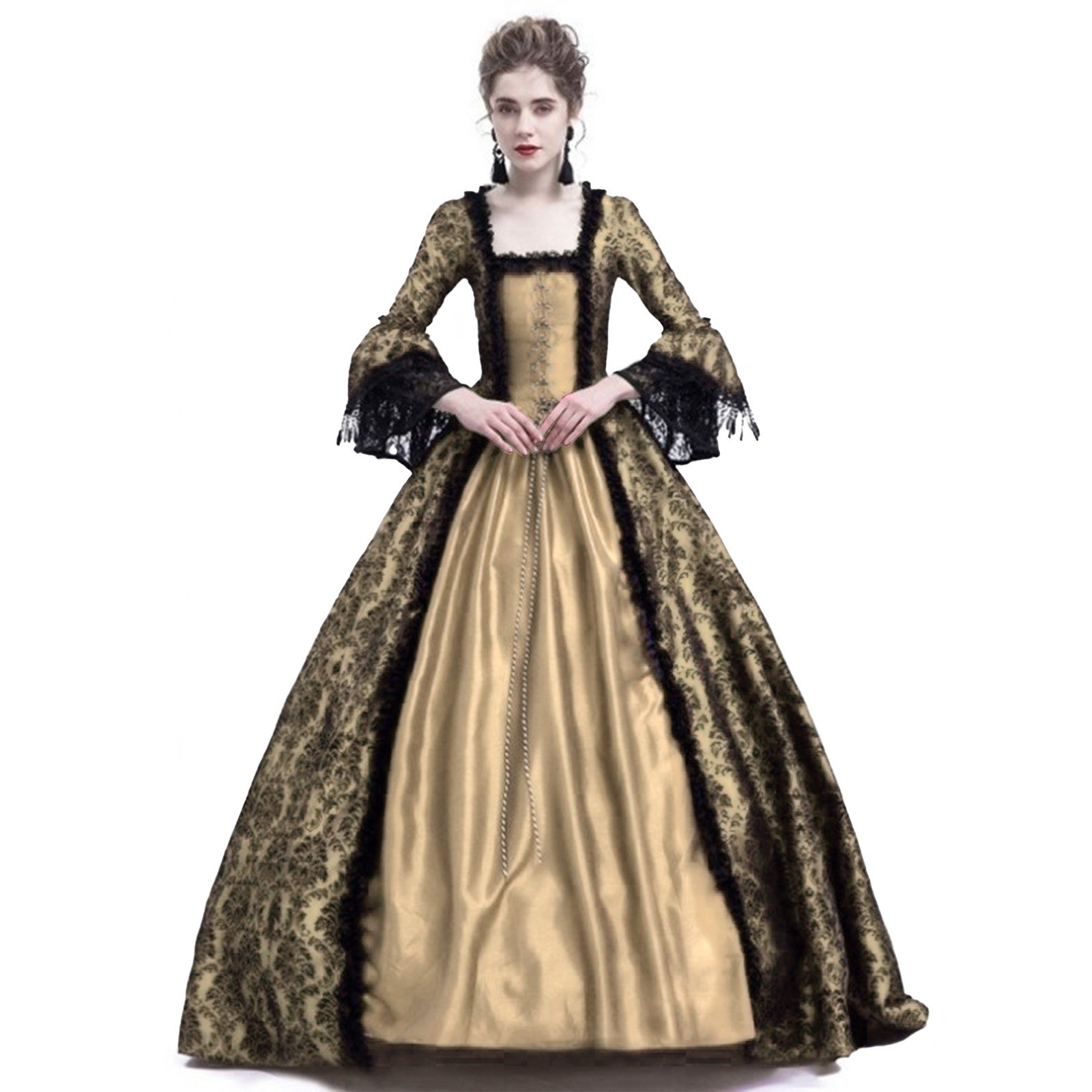 할로윈 코스프레 팰리스 여성 레이스 트럼펫 소매 중세  - Medieval Renaissance Dress Women 리뷰 및 가격