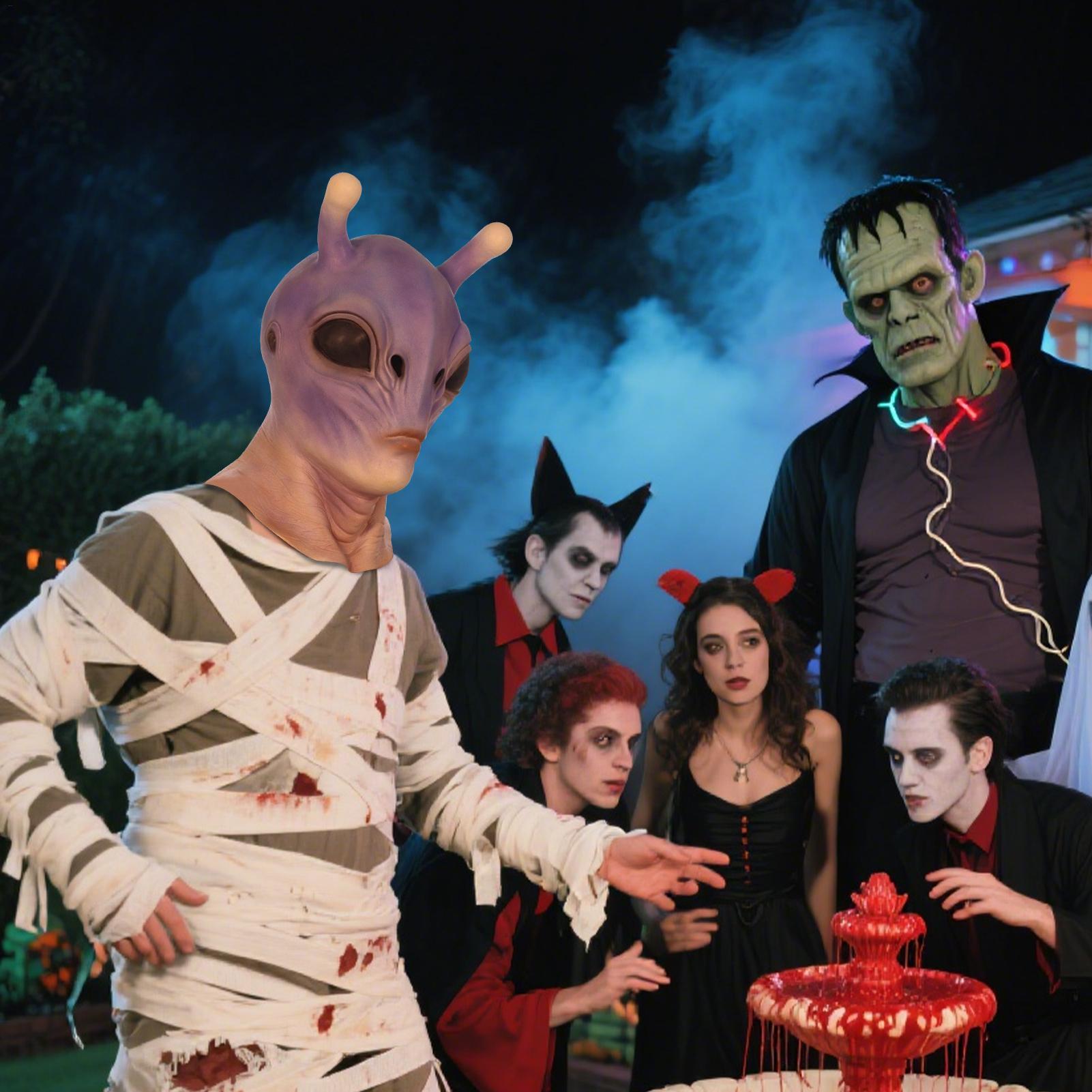 전체 머리 현실적인 할로윈 외계인 마스크 코스프레 Ho - Latex Alien Mask Realistic 리뷰 및 가격